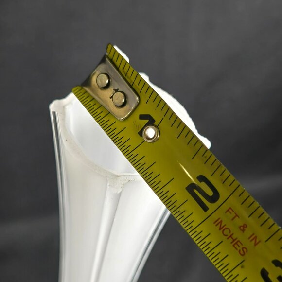 Vintage Clear Glass Floor Bud Vase 16" Tall Trumpet Stretch Flared Base Decor - Picture 8 of 9